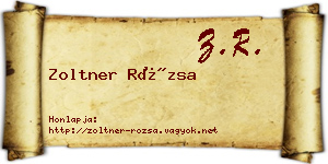 Zoltner Rózsa névjegykártya